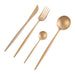 Nicolson Russell Dubai Matte Gold Titanium Cutlery Set - 16 pcs - Gourmet Gear