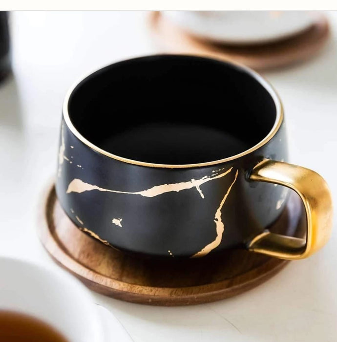 Nicolson Russell Kintsugi Black or White Cup with Spoon - Gourmet Gear