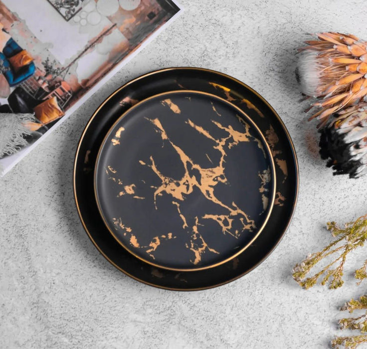 Nicolson Russell Kintsugi Black or White Dinner Plate Set of 4 - Gourmet Gear