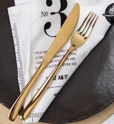 Nicolson Russell La Galleria Buddha Gold Stainless Steel Cutlery Set - 2 Options - Gourmet Gear