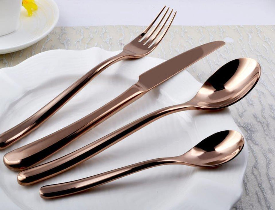 Nicolson Russell La Galleria Buddha Rose Gold Stainless Steel Cutlery Set - 2 Options - Gourmet Gear