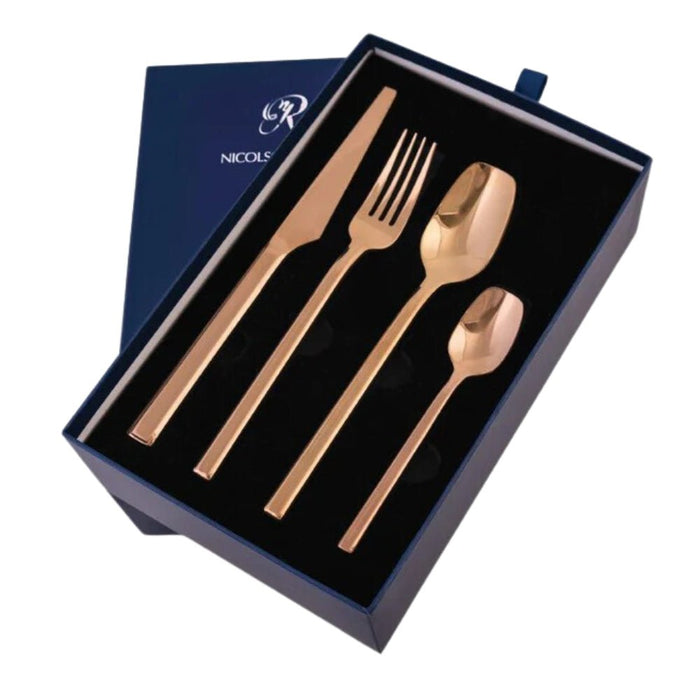 Nicolson Russell La Galleria Malta Rose Gold Stainless Steel Cutlery Set - 2 Options - Gourmet Gear