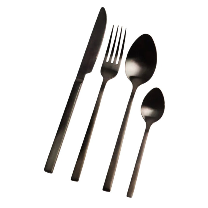 Nicolson Russell New York Black Titanium Cutlery Set - 16 pcs - Gourmet Gear