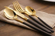 Nicolson Russell Sydney Black and Gold Cutlery Set - 24 pcs - Gourmet Gear