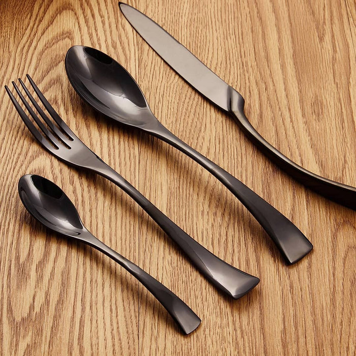 Nicolson Russell Venice Black Titanium Cutlery Set - 24 pcs - Gourmet Gear