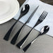 Nicolson Russell Venice Black Titanium Cutlery Set - 24 pcs - Gourmet Gear