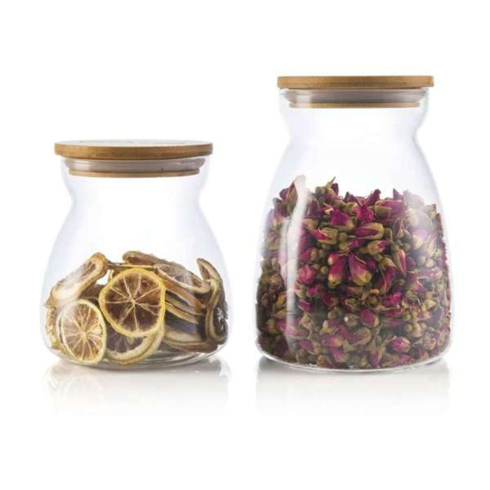 OLALA 600ml Glass Storage Jar with Bamboo Lid - Gourmet Gear