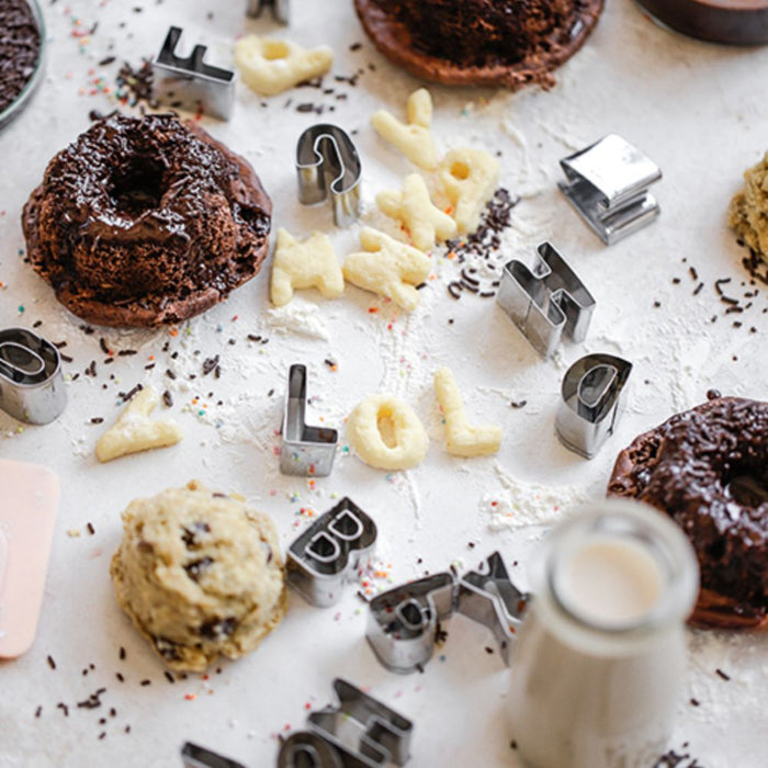 OLALA Alphabet Cookie Cutter Set – 26 Stainless Steel Letters - Gourmet Gear