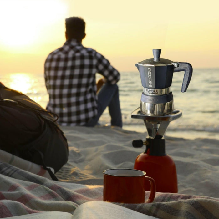 Pedrini 6 Cup Induction Coffee Maker - Navy - Gourmet Gear