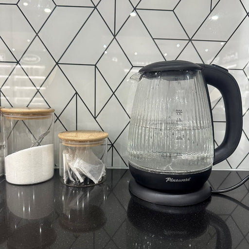 Pineware PRGK360 1.7L Ribbed Glass Kettle - Gourmet Gear