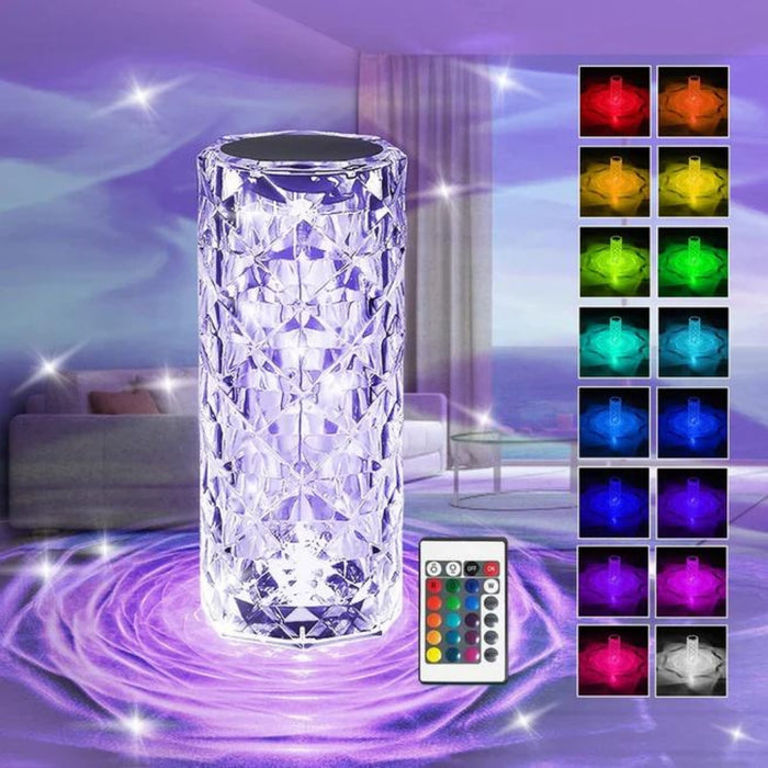 Rose Clear Colour Changing Rechargeable Table Lamp