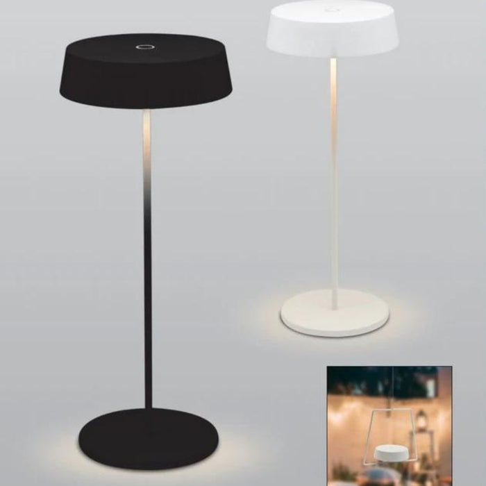 Slender Black or White Portable Rechargeable Table Lamp