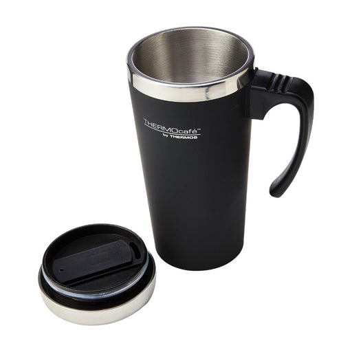 ThermoCafé Soft Touch Travel Mug 420ml - Black - Gourmet Gear