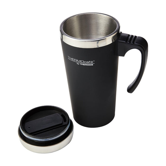ThermoCafé Soft Touch Travel Mug 420ml - Black - Gourmet Gear