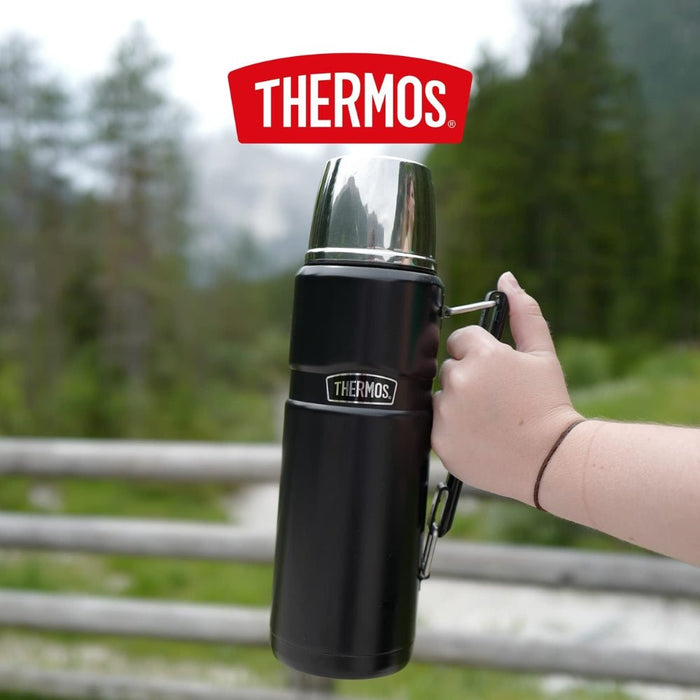 Thermos Stainless King Flask 1.2L - Matt Black - Gourmet Gear