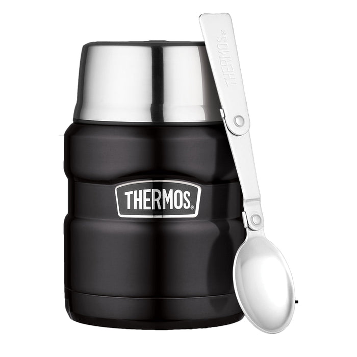 Thermos Stainless King Food Jar 470ml - Matt Black - Gourmet Gear