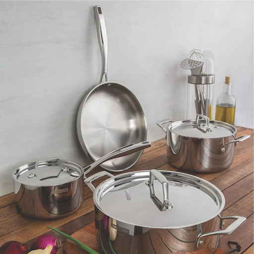 Tramontina Grano 5 - Piece Full - Body Tri - Ply Stainless Steel Cookware Set - Gourmet Gear