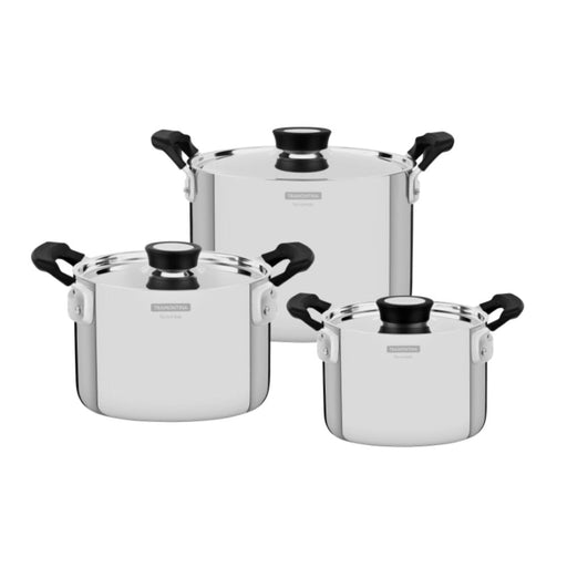 Tramontina Grano Compact Stainless Steel 3pc Cookware Set - Gourmet Gear