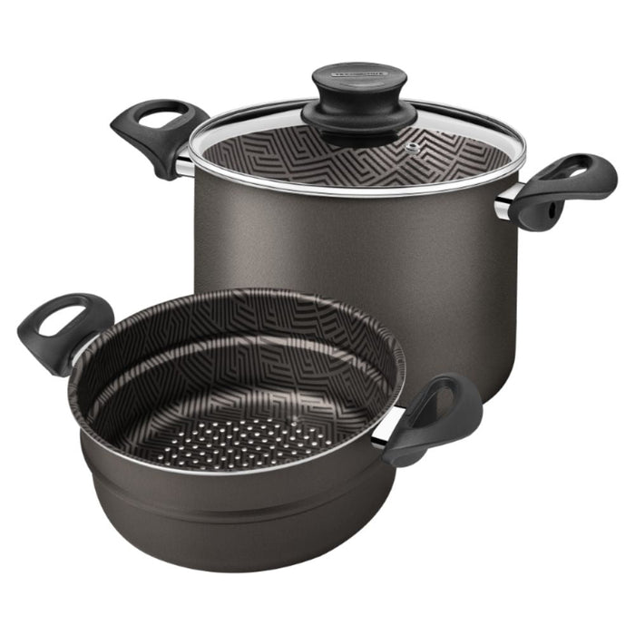 Tramontina Paris Aluminum Steamer and Stock Pot Set with Non - Stick Coating - Gourmet Gear