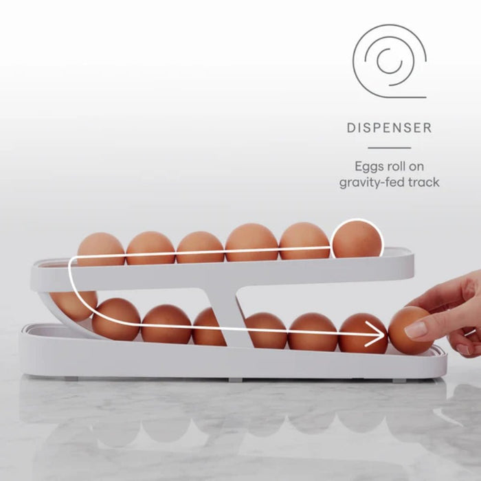 YouCopia RollDown® Egg Dispenser - White - Gourmet Gear