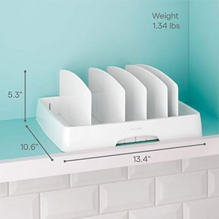 YouCopia StoraLid Adjustable Large Container Lid Organiser - White - Gourmet Gear