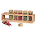 Zassenhaus Spice Rack with 6 Glass Jars + Cork Lids - Gourmet Gear