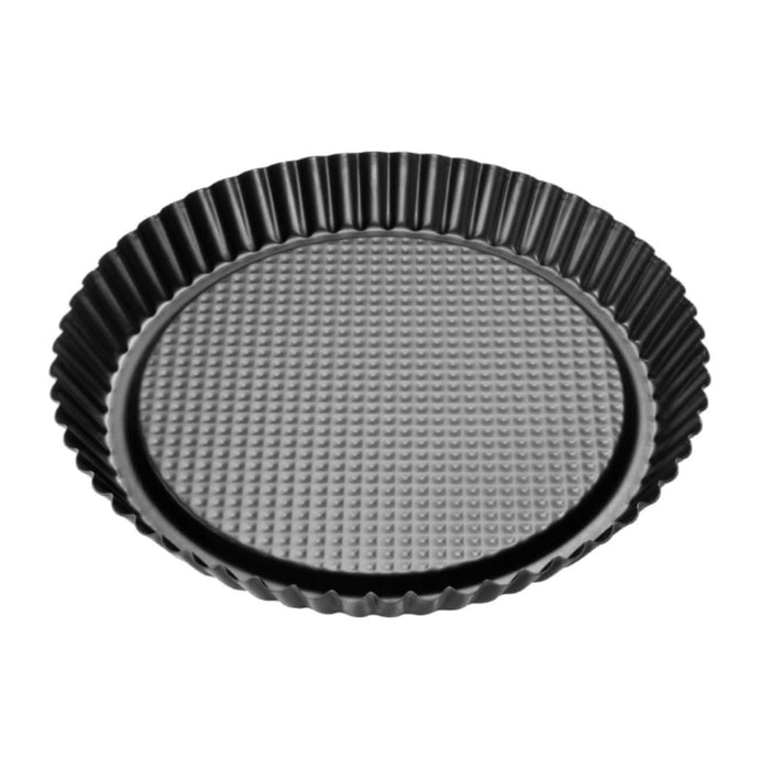 Zenker Black Metallic Fruit Tart Tin with Rolled Edge - 28cm - Gourmet Gear