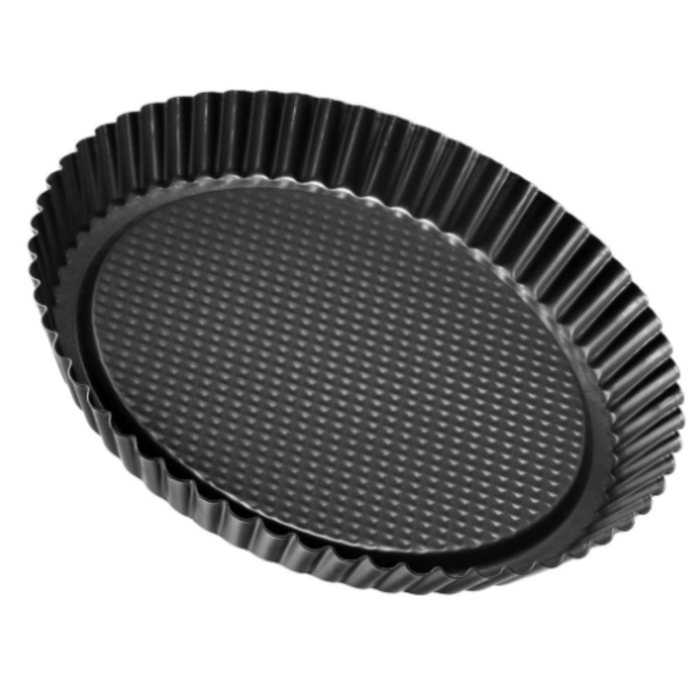 Zenker Black Metallic Fruit Tart Tin with rolled edge 30cm - Gourmet Gear