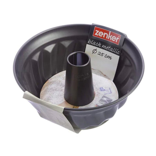 Zenker Black Metallic Round Fluted Cake Tin - 25cm - Gourmet Gear