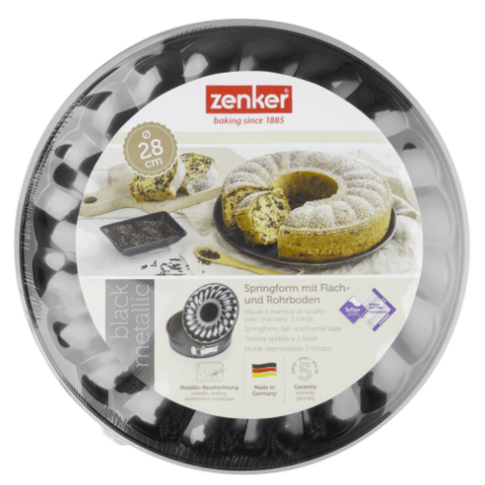 Zenker Black Metallic Set of 2 Springform with flat & funnel base 28cm - Gourmet Gear