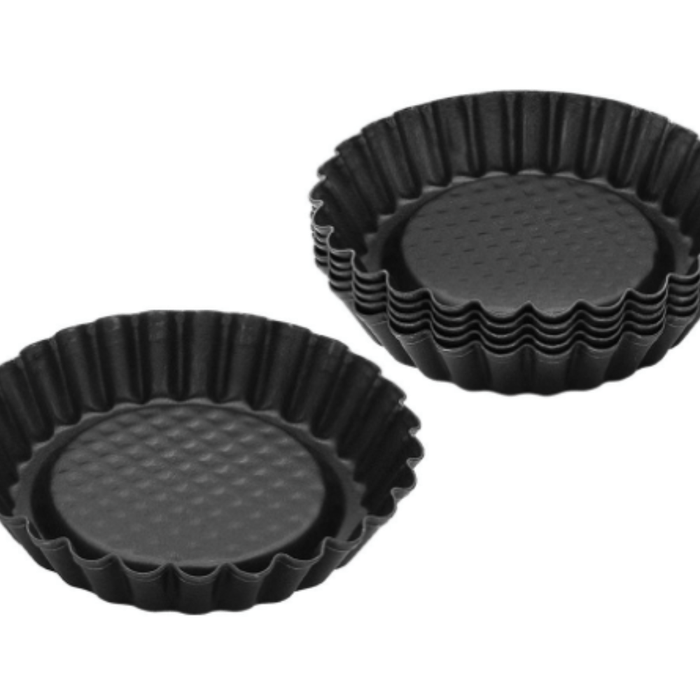 Zenker Black Metallic Set of 6 Tartlet tins 10cm - Gourmet Gear