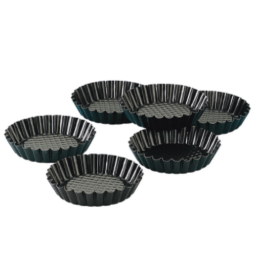 Zenker Black Metallic Set of 6 Tartlet tins 10cm - Gourmet Gear