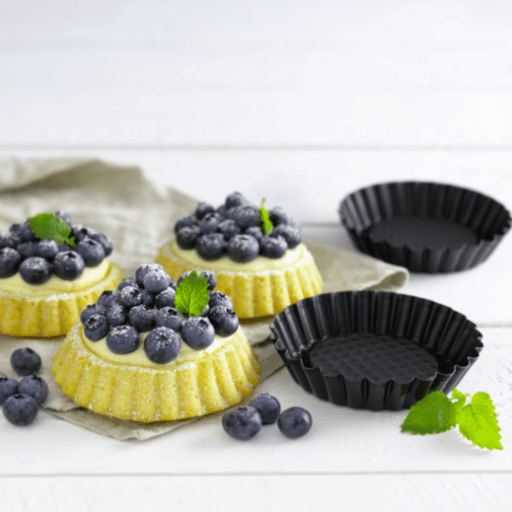 Zenker Black Metallic Set of 6 Tartlet tins 10cm - Gourmet Gear