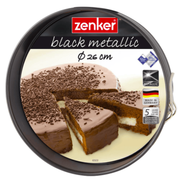 Zenker Black Metallic Springform with Flat Base 26cm - Gourmet Gear