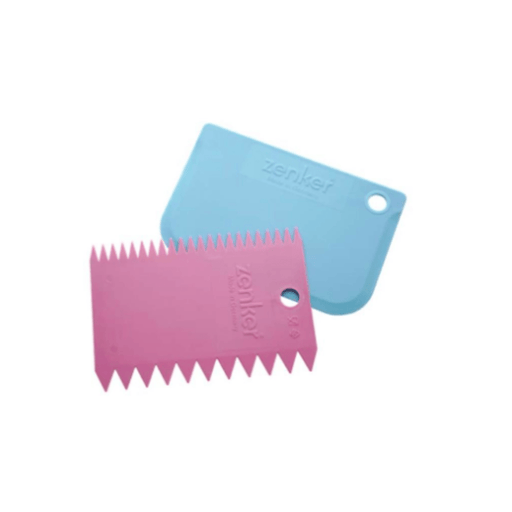Zenker Dough Scraper Set, Set of 2, 1 Round Edge & 1 Zig Zag Edge - Gourmet Gear